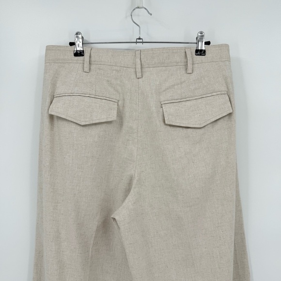 Banana Republic NEW Linen-Blend Wide Leg Pleated Trouser in Flax Size 12 - Picture 11 of 11